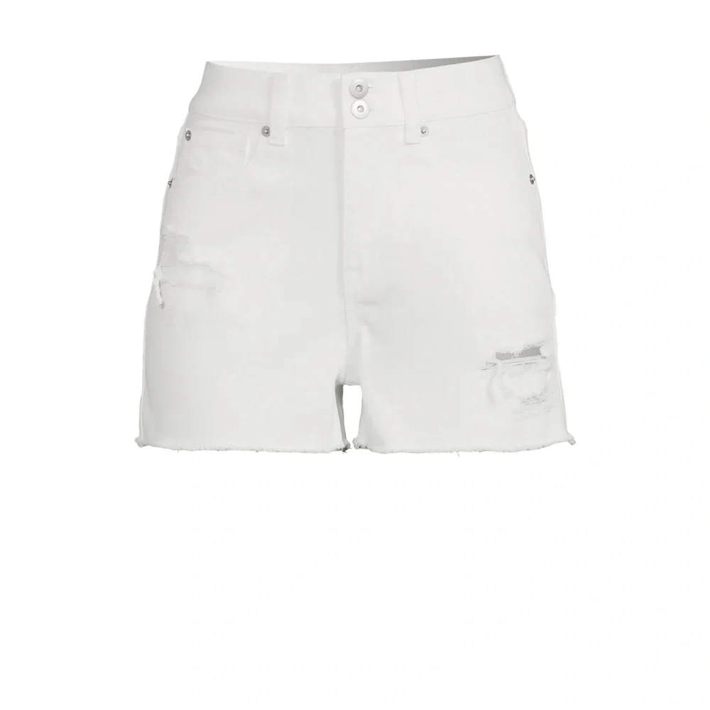 No Boundaries Juniors Destructed Denim Curvy Shorts Size 9